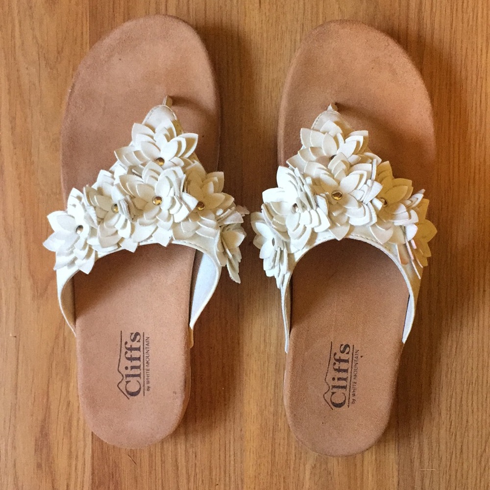 White flip flops